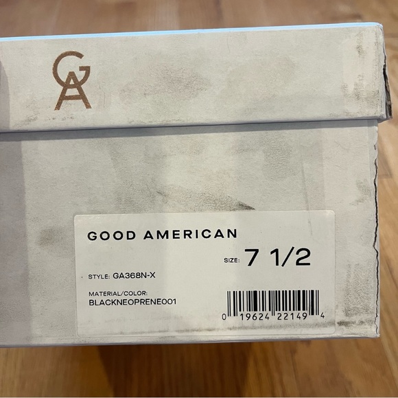 Good American Neoprene Clear Wedge Mule Sandals Block Heel Black Size 7.5 NWB - Picture 10 of 14